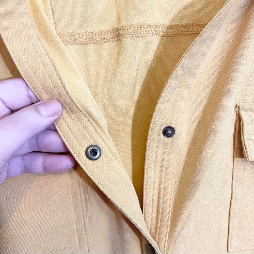 Plus Size JM Collection Women Yellow Suedelike Button Down 3/4 Sleeve‎ Size 3X - Picture 9 of 12